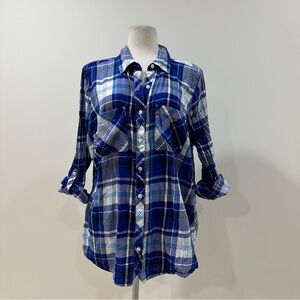2x Relativity Blue Plaid Shirt